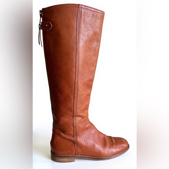 Madewell Sidney Chestnut Brown Knee High Back Zip Tall Riding Boots Size 8 - Picture 4 of 16